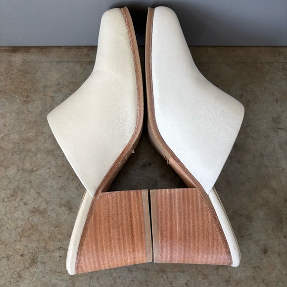 Portland Leather Goods Patina Cream Heeled Clogs Size 9 - Picture 12 of 12